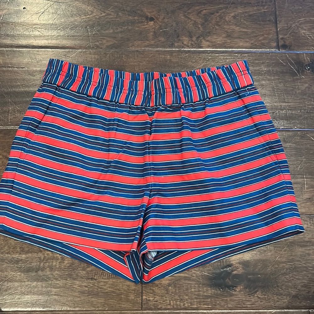J.Crew Elastic Waist Striped Linen Shorts